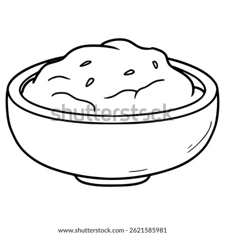 mashed potato illustration hand drawn outline vector