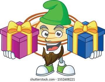 Mashed potatoes in bowl with bring two gifts character