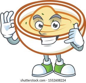 Mashed potatoes in bowl with call me character