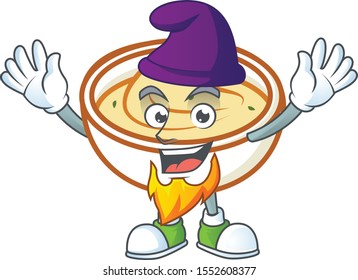 Mashed potatoes cartoon character with mascot elf.