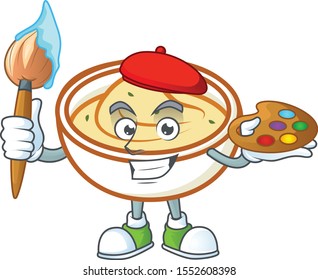 Mashed Potatoes Cartoon Character Mascot Painter Stock Vector (Royalty ...