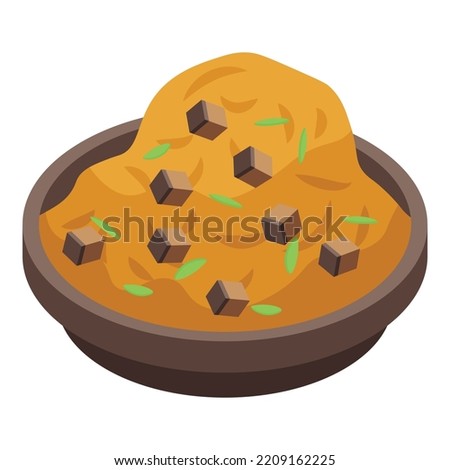 Mashed potatoes cooked icon. Isometric of Mashed potatoes cooked vector icon for web design isolated on white background