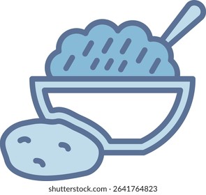 Mashed Potatoes Filled Blue Tone Icon