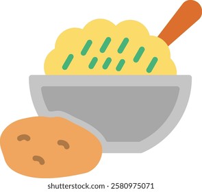 Mashed Potatoes Flat Illustration Vector Design