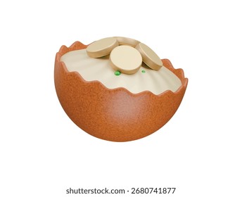 Icono de puré de papas Ilustración 3D Render