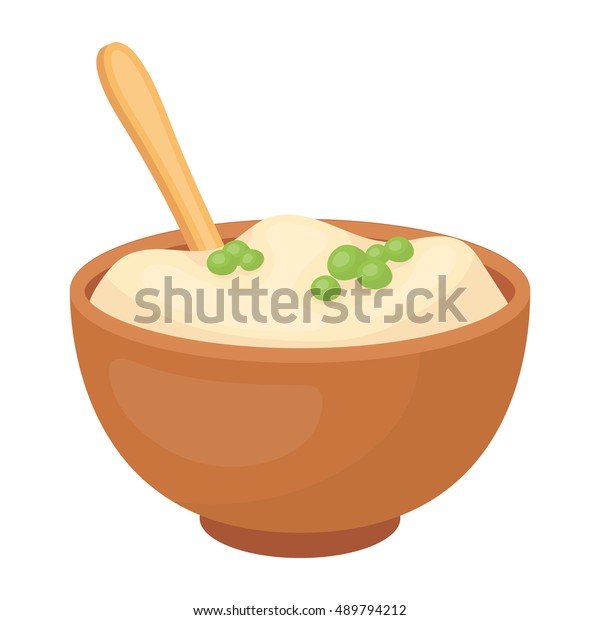 Mashed Potatoes Icon Cartoon Style Isolated Stock Vector (Royalty Free