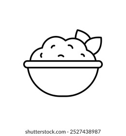 Icono de puré de papas aislado sobre un fondo blanco. Ilustración vectorial.