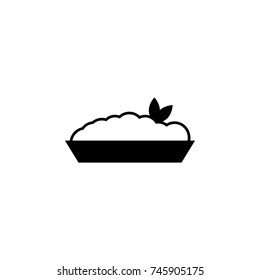 Mashed potatoes icon simple black eating icon Can be used as web element, eating design icon on white background