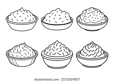 Mashed potatoes icon vector on White Background ,Vector Art Illustration on white background.