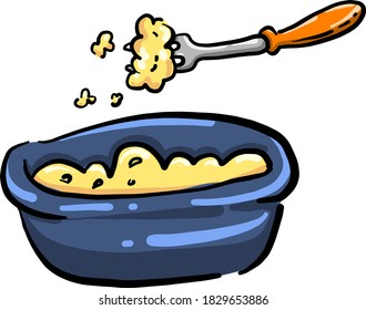 Patatas purradas, ilustración, vector sobre fondo blanco