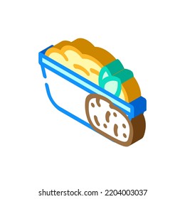 mashed potatoes isometric icon vector. mashed potatoes sign. isolated symbol illustration