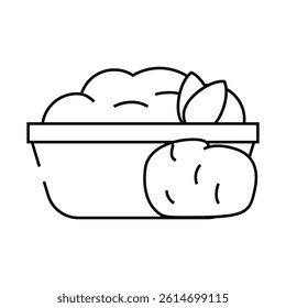 mashed potatoes line icon vector. mashed potatoes sign. isolated contour symbol black illustration