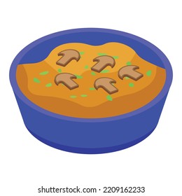 Mashed potatoes mushrooms icon. Isometric of Mashed potatoes mushrooms vector icon for web design isolated on white background
