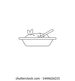 Mashed potatoes in a plate icon. Element of resturant for mobile concept and web apps icon. Outline, thin line icon for website design and development, app development