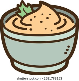 Mashed potatoes vector doodle illustration and graphic