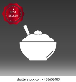 Mashed Potatoes Vector Icon Illustration
