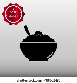Mashed Potatoes Vector Icon Illustration