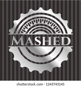 Mashed silvery badge or emblem
