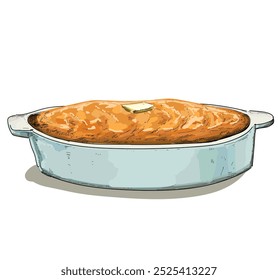mashed sweet potato traditional food in ceramic bowl thanksgiving dinner dish meal illustration isolated on white background