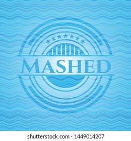 Mashed water wave concept style emblem. Vector Illustration. Detailed.
