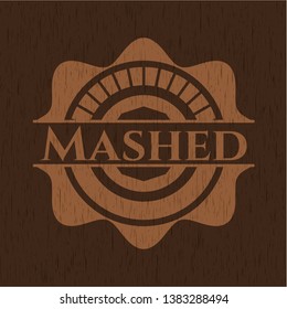 Mashed wood emblem. Vector Illustration.
