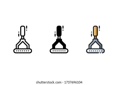 Masher icon. With outline, glyph, and filled outline style