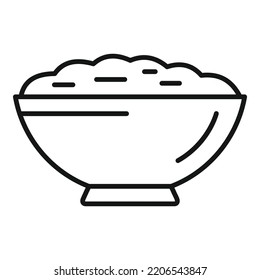 Vector de contorno de icono de papa masher. Comida de puré. Comida Bowl