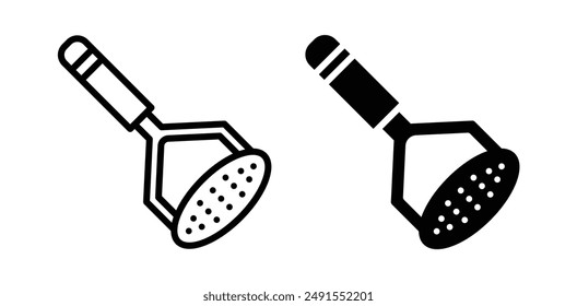 Masher vector icon set in black color.