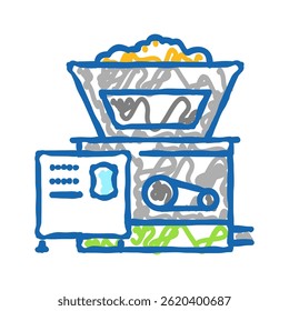 mashing cerveja produção ícone doodle esboço vetor. mashing cerveja produção sinal. ilustração símbolo isolado