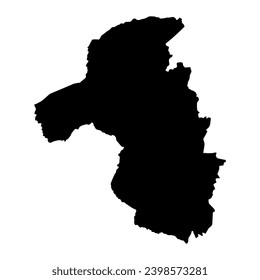 Mapa de la provincia de Mashonaland West, división administrativa de Zimbabue. Ilustración vectorial.
