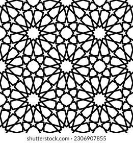 Mashrabiya arabesque arabic pattern. Seamless islamic background. Arab mashrabiya symmetry textile backdrop, asian grid vector background or arabian mesh window ornament, arabesque lattice wallpaper