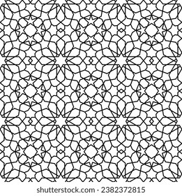 Mashrabiya arabesque pattern background, seamless Arabic Islamic ornament, vector tile. Mashrabiya or Muslim motif pattern with mosaic geometric arabesque grid of Arabian or Turkish mosque walls decor