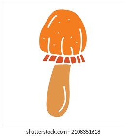 Mashroom hand drawn element. Vector illustration.