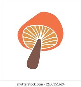 Mashroom hand drawn element. Vector illustration.