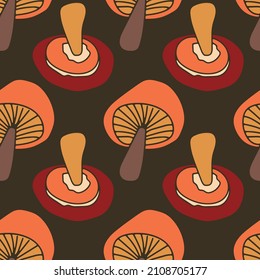 Mashroom hand drawn seamless pattern. Textile Texture.