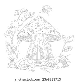 Mashroom Vector Art Coloring Page