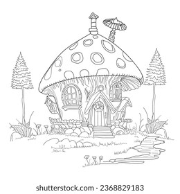 mashroom vector art coloring picture