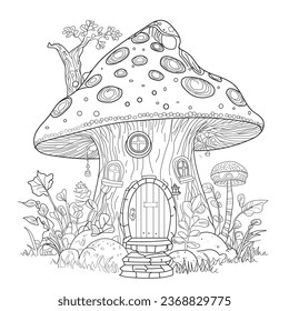 mashroom vector art coloring picture