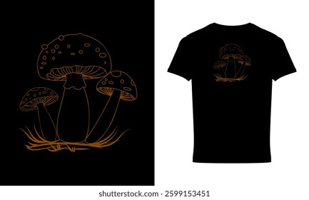 Mashroom Vector Line art Illustration Set