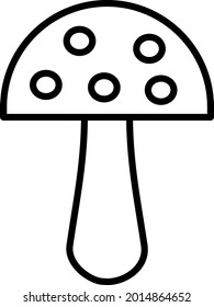 Mashroom Vector Line Icon Design
