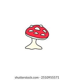 mashrooms vetor clip art, estilo cartoon doodle