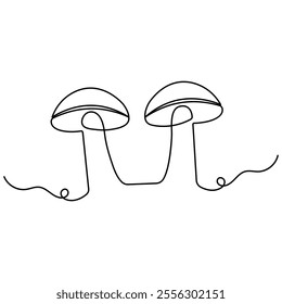 Mashrum icon   continuous one line drawing of outline vector illustration 