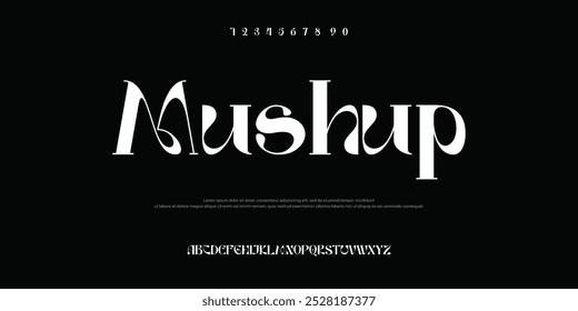 Mashup Modern abstract digital tech font. Logo creative font, type, technology, movie, digital, music, movie. Fonts and illustration in vector format. Luxury Font.