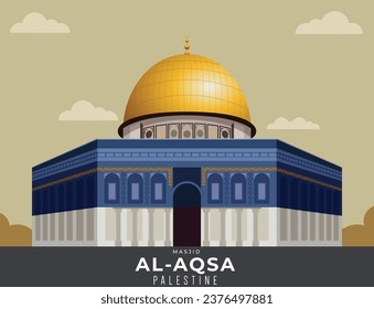 Masjid Al Aqsa Palestine Illustration 