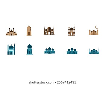 Masjid Building Design Element Set