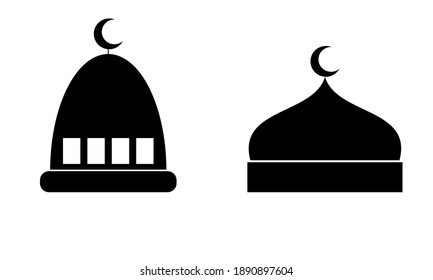 Icono vectorial de la cúpula de mezquita. Ilustración editable de la silueta de la cúpula de la mezquita