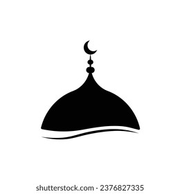 Diseño de plantillas de icono de masjid, lugar de culto para musulmanes. Ilustración vectorial de mezquita - Vector
