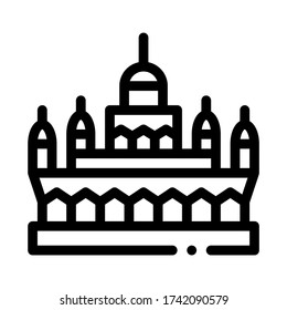 masjid jame mosque icon vector. masjid jame mosque sign. isolated contour symbol illustration