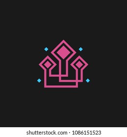 Masjid logo icon template design, place of worship for muslim people. Mosque place for praying islam pilgrims vector illustration 