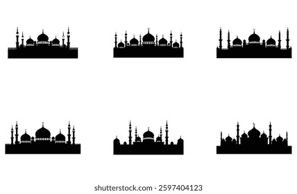 Masjid Minaret Silhouettes set in different style